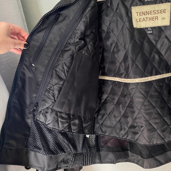 Tennessee Leather Inc Zip Out Liner Motorcycle Jacket black and Purple Corset XL - Picture 7 of 11